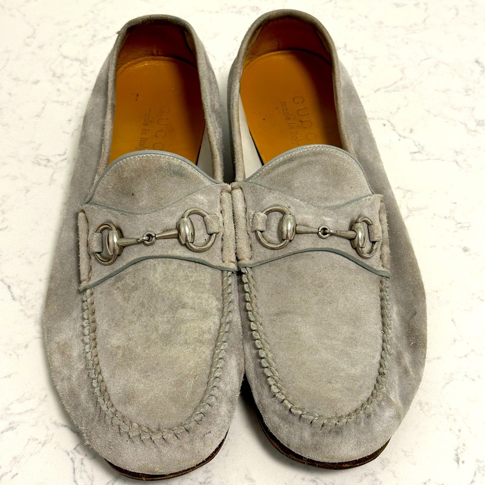 GUCCI suede loafer in GRAY 8UK/8.5US